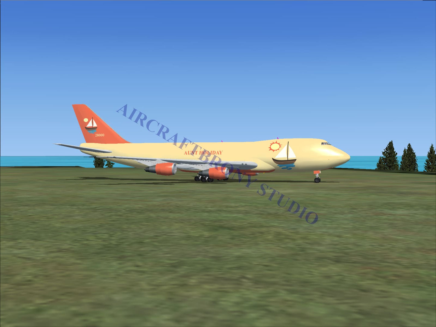Aunt Holiday Boeing 747-200 (Digital Image) Digital Image