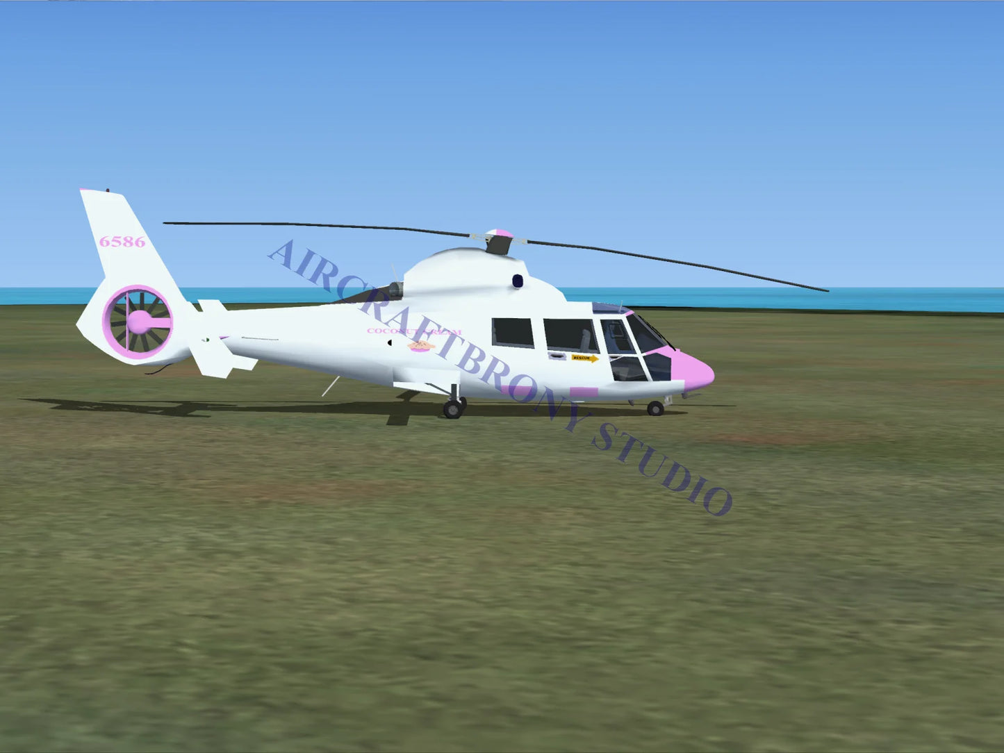 Coconut Cream Aerospatiale HH65 Dolphin (Digital Image) Digital Image