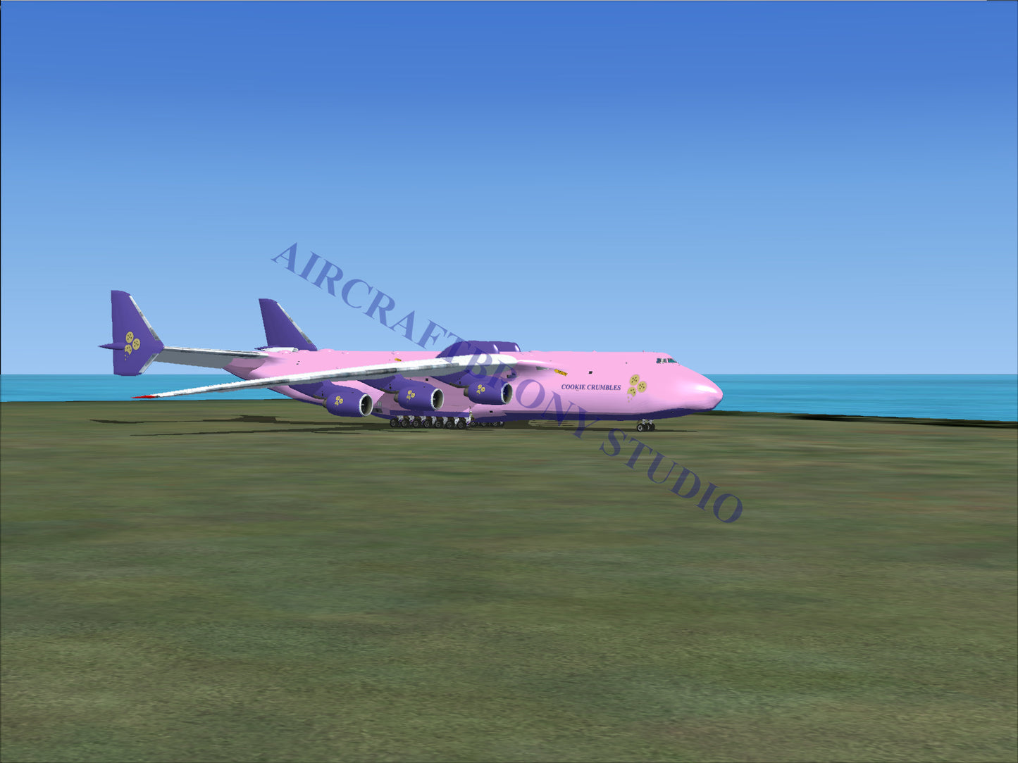 Pink boeing 747-8f cargo plane