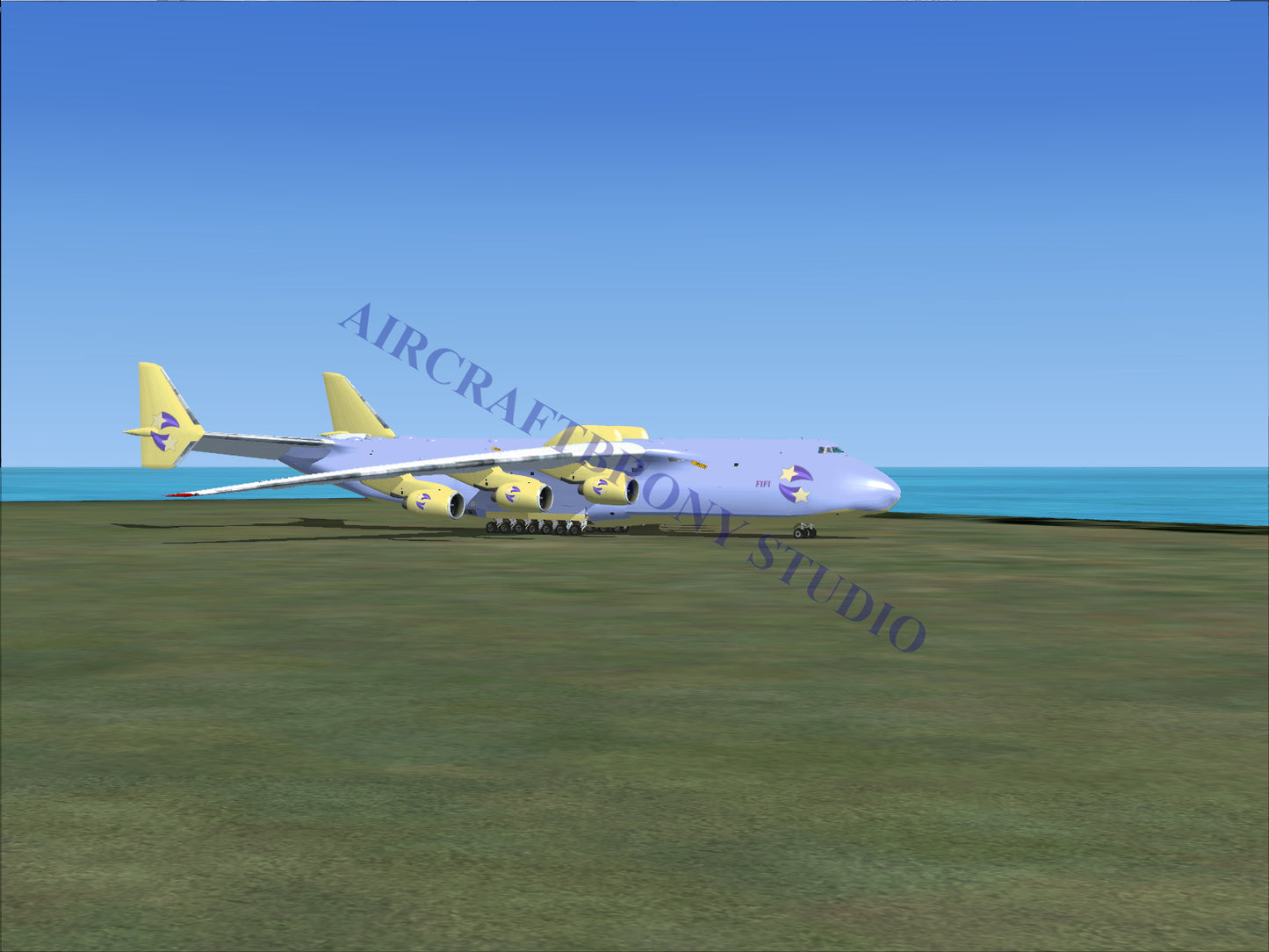 Airbus a380 superjumbo jet, white and blue livery.