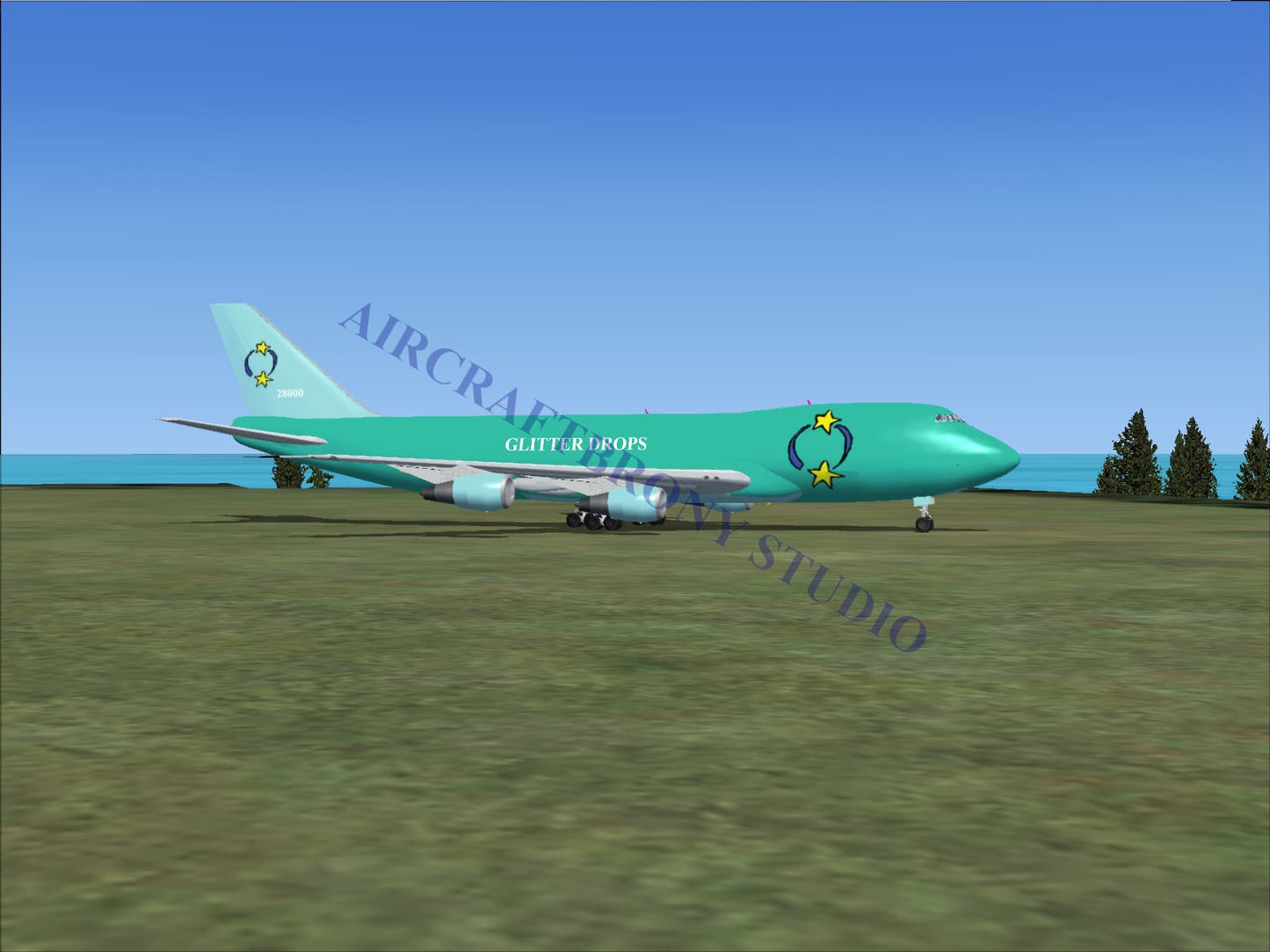 Glitter Drops Boeing 747-200 (Digital Image) Digital Image