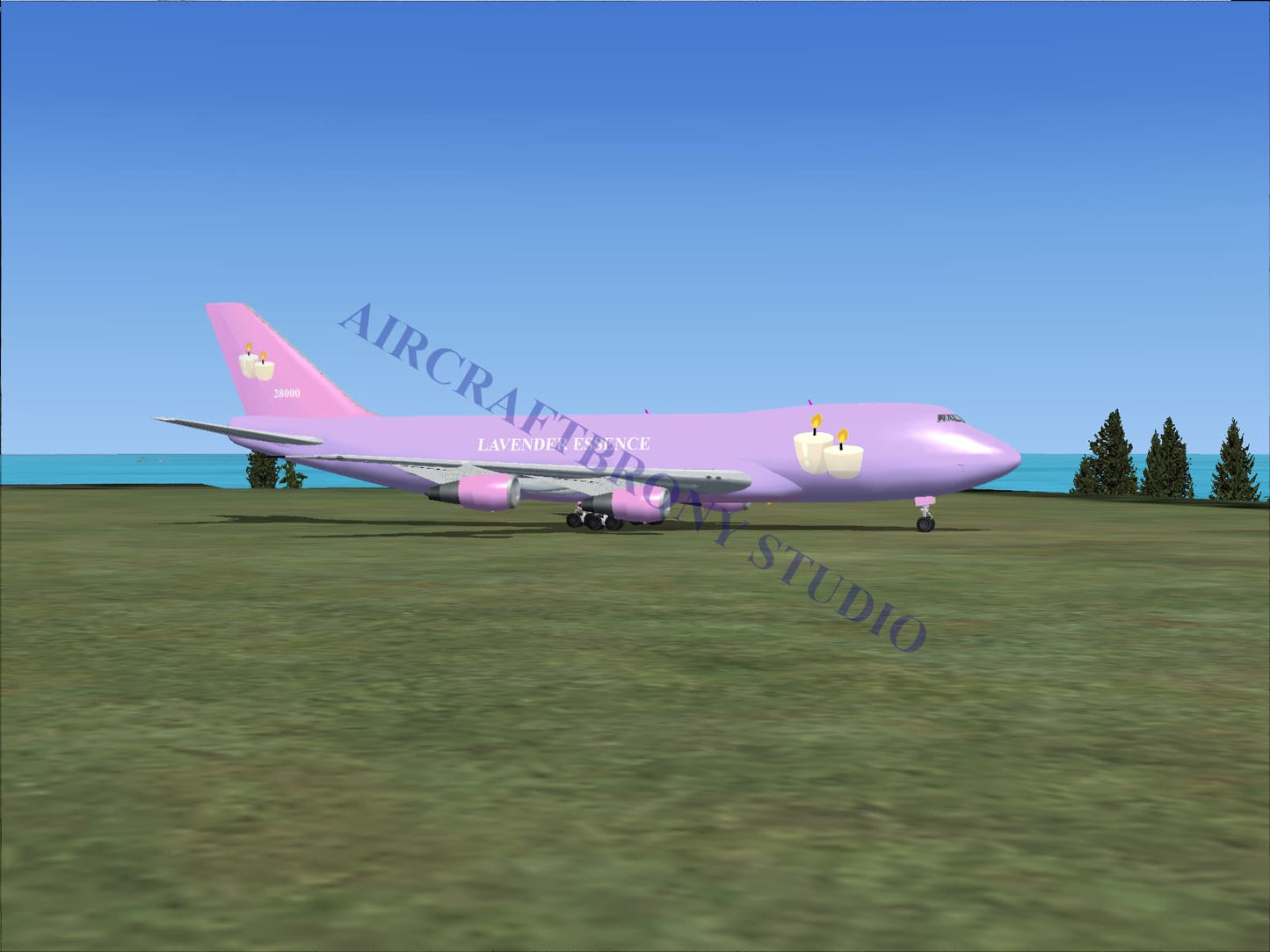 Lavender Essence Boeing 747-200 (Digital Image) Digital Image