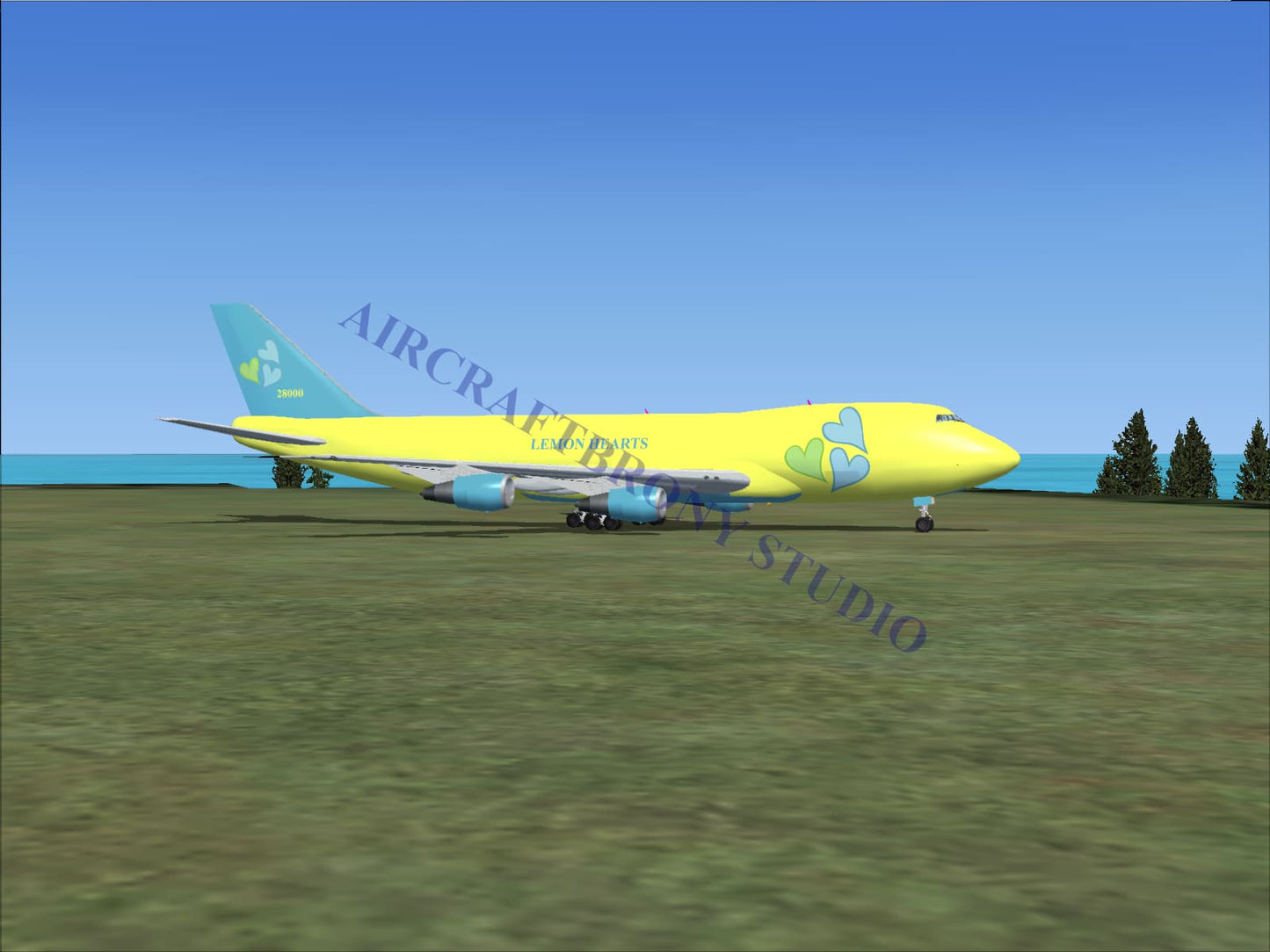 Lemon Hearts Boeing 747-200 (Digital Image) Digital Image