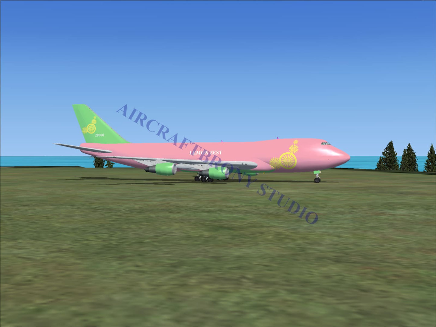 Lemon Zest Boeing 747-200 (Digital Image) Digital Image