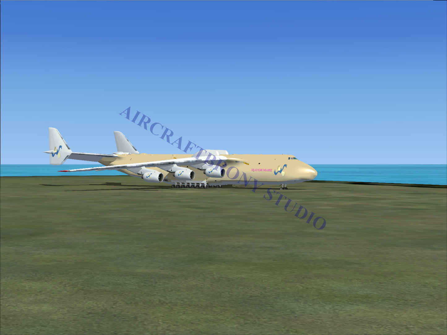 Boeing 747-8 intercontinental cargo plane, white and blue livery.