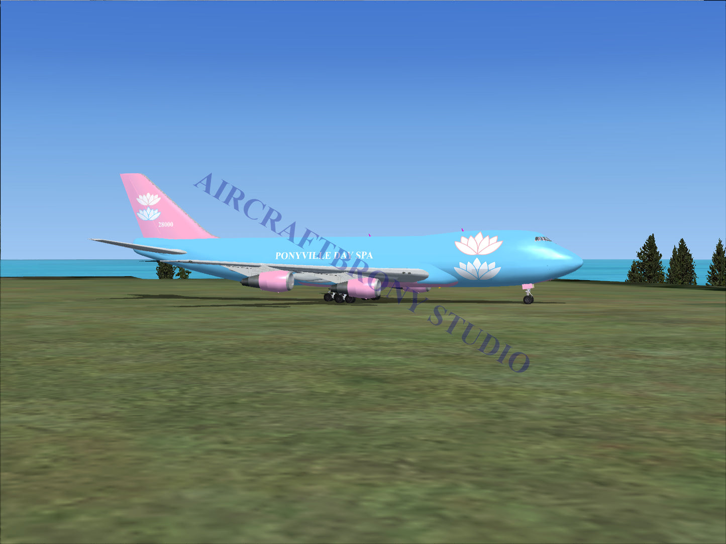 Ponyville Day Spa Boeing 747-200 (Digital Image) Digital Image