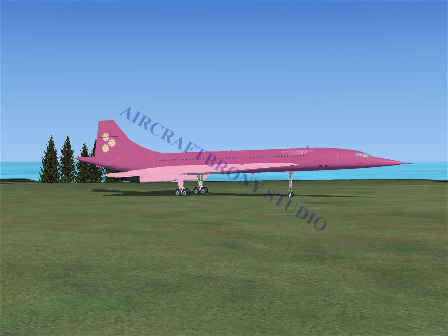 Ponyville Schoolhouse Miss Cheerilee Aerospatiale Concorde (Digital Image) Digital Image