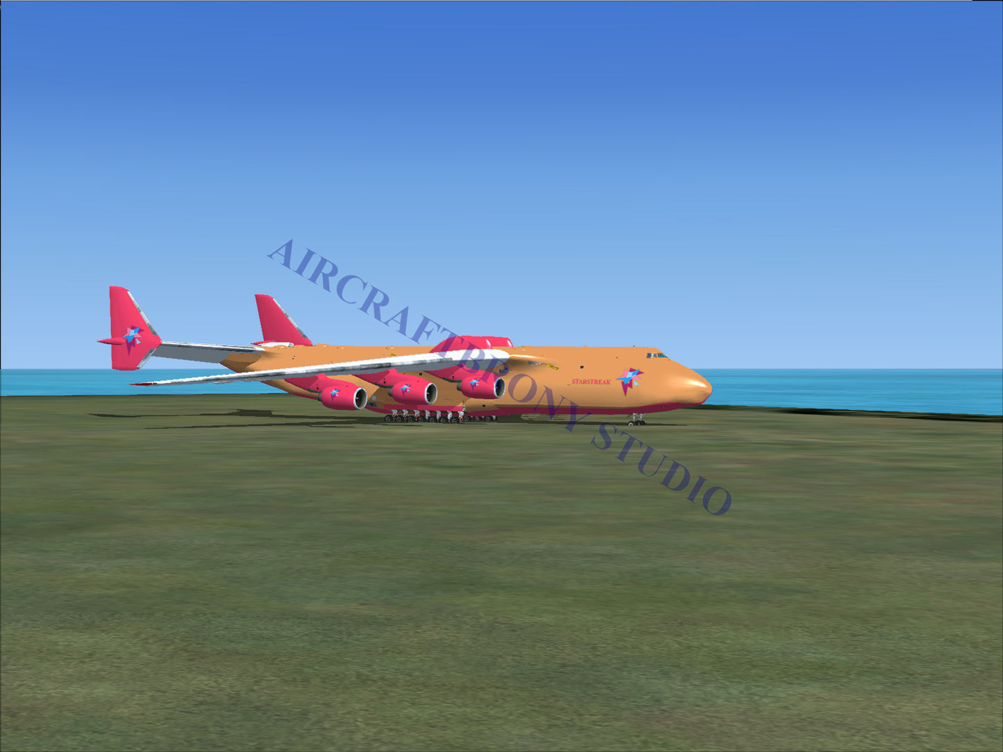 Gold boeing 747-8f cargo plane