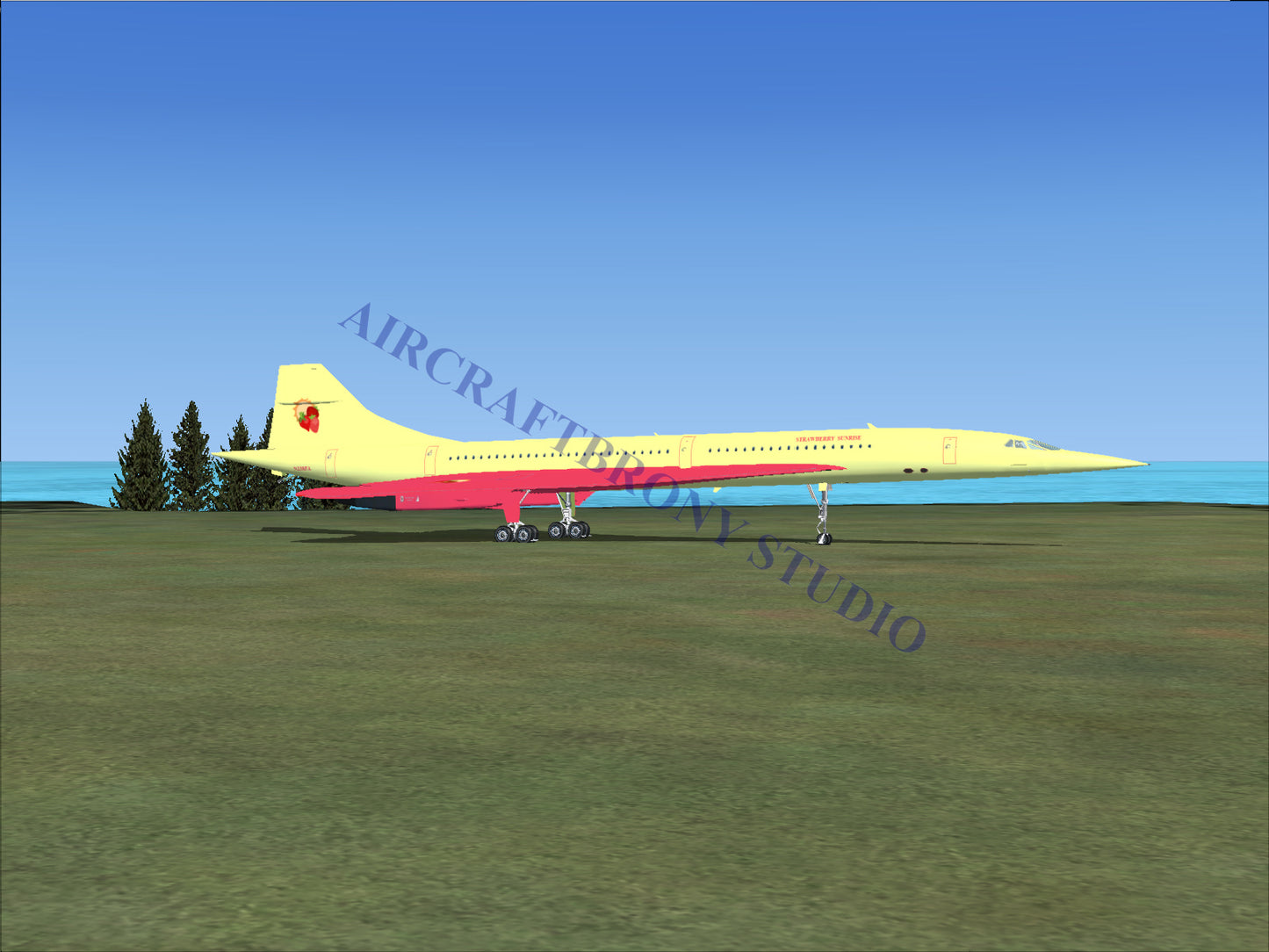 Strawberry Sunrise Aerospatiale Concorde (Digital Image) Digital Image