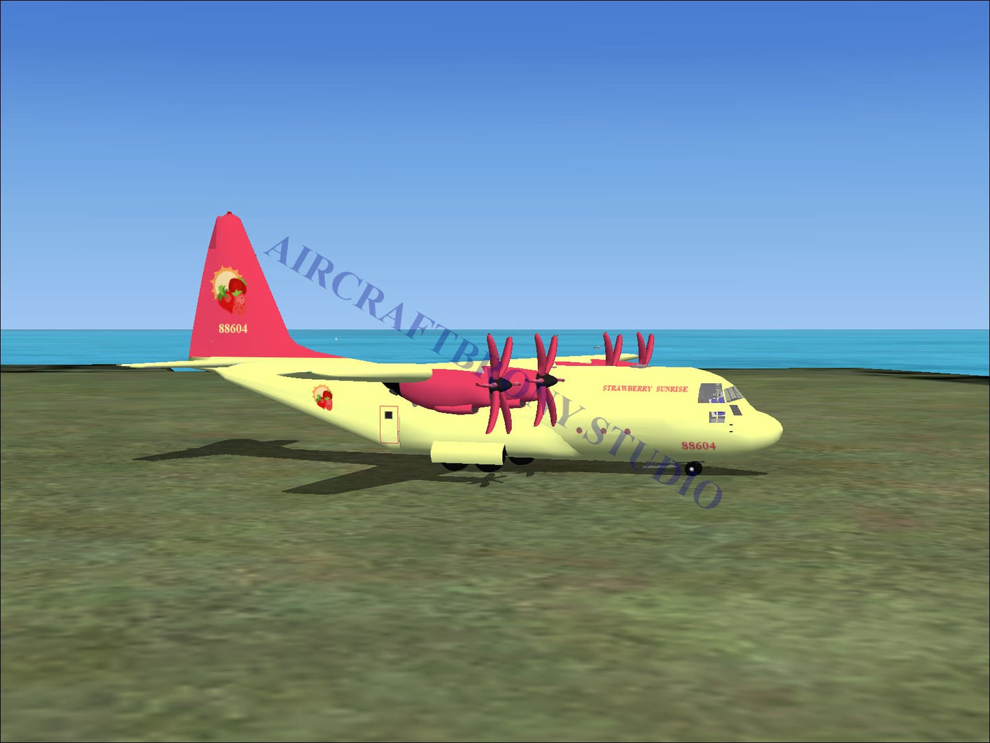 Strawberry Sunrise Lockheed C-130 (Digital Image) Digital Image