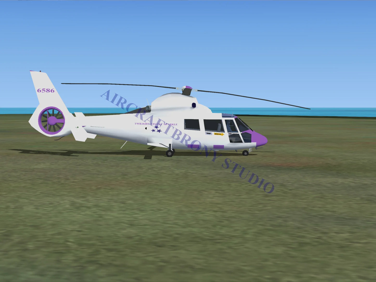 Twilight Velvet Sparkle Aerospatiale HH65 Dolphin (Digital Image) Digital Image