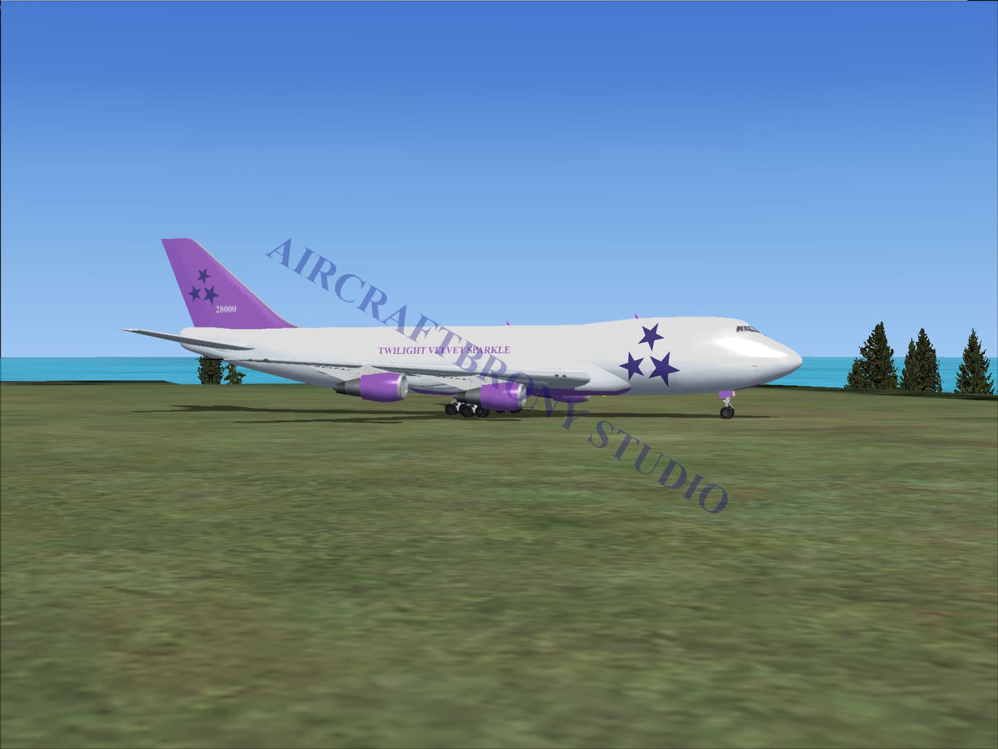 Twilight Velvet Sparkle Boeing 747-200 (Digital Image) Digital Image