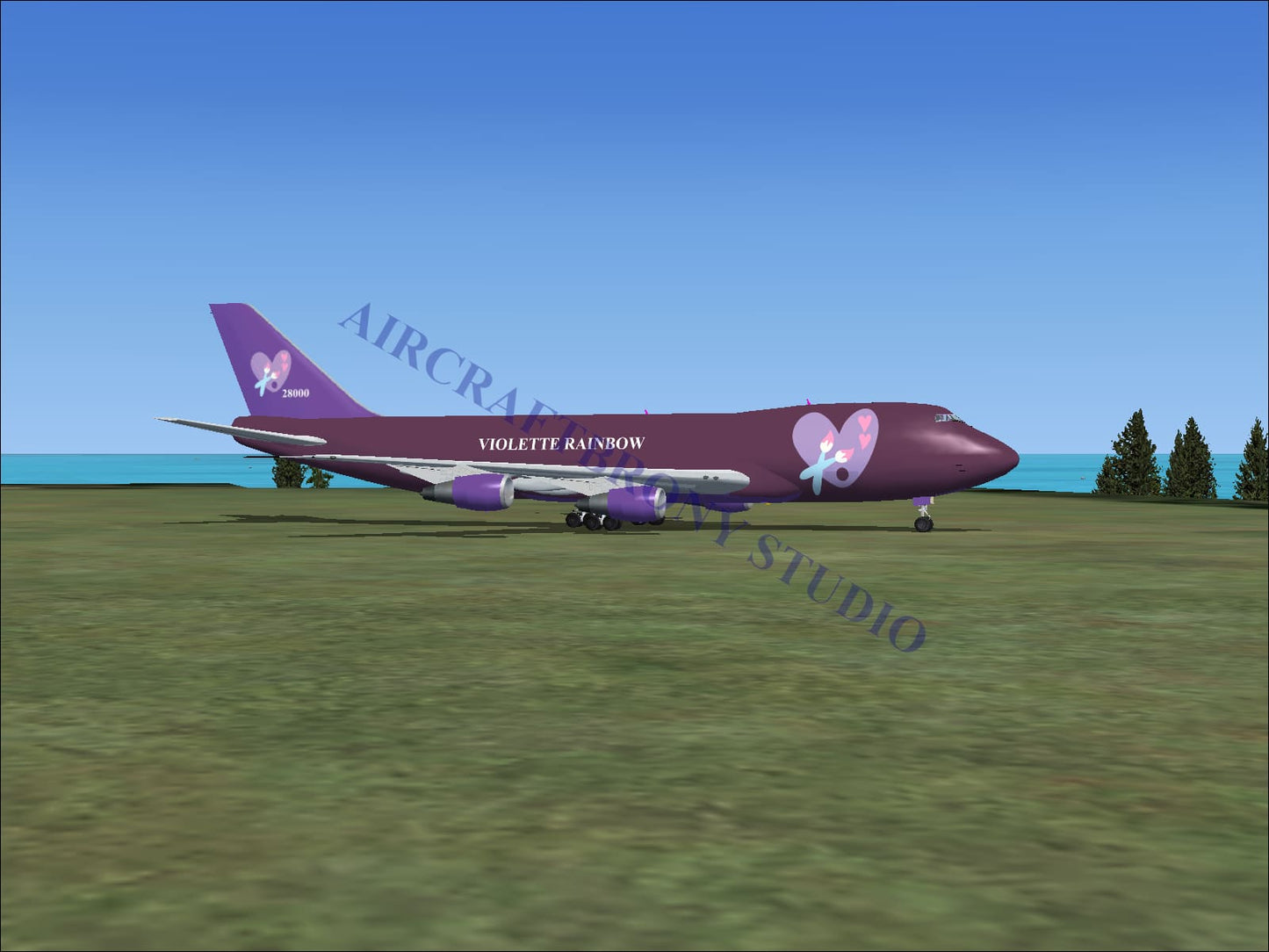 Violette Rainbow Boeing 747-200 (Digital Image) Digital Image