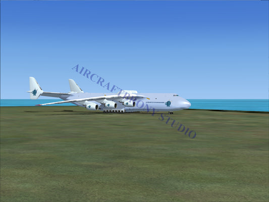 White cargo aircraft with six engines.