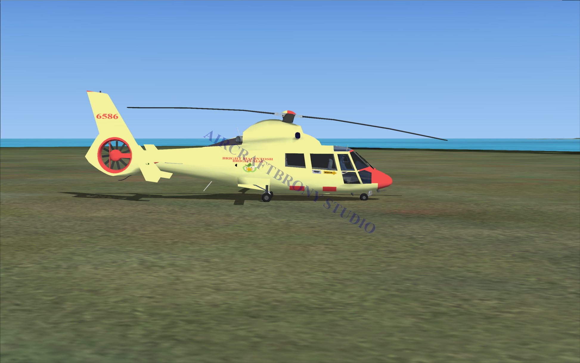 Bright Macintosh Aerospatiale HH65 Dolphin (Digital Image) Digital Image