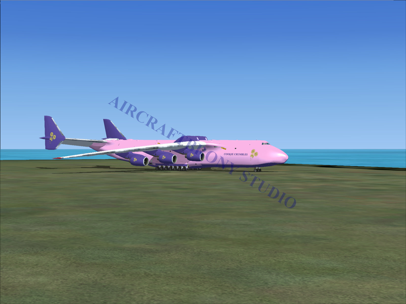 Pink boeing 747-8f cargo plane