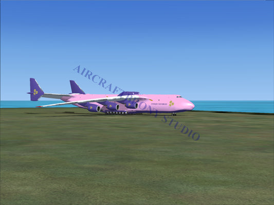 Pink boeing 747-8f cargo plane