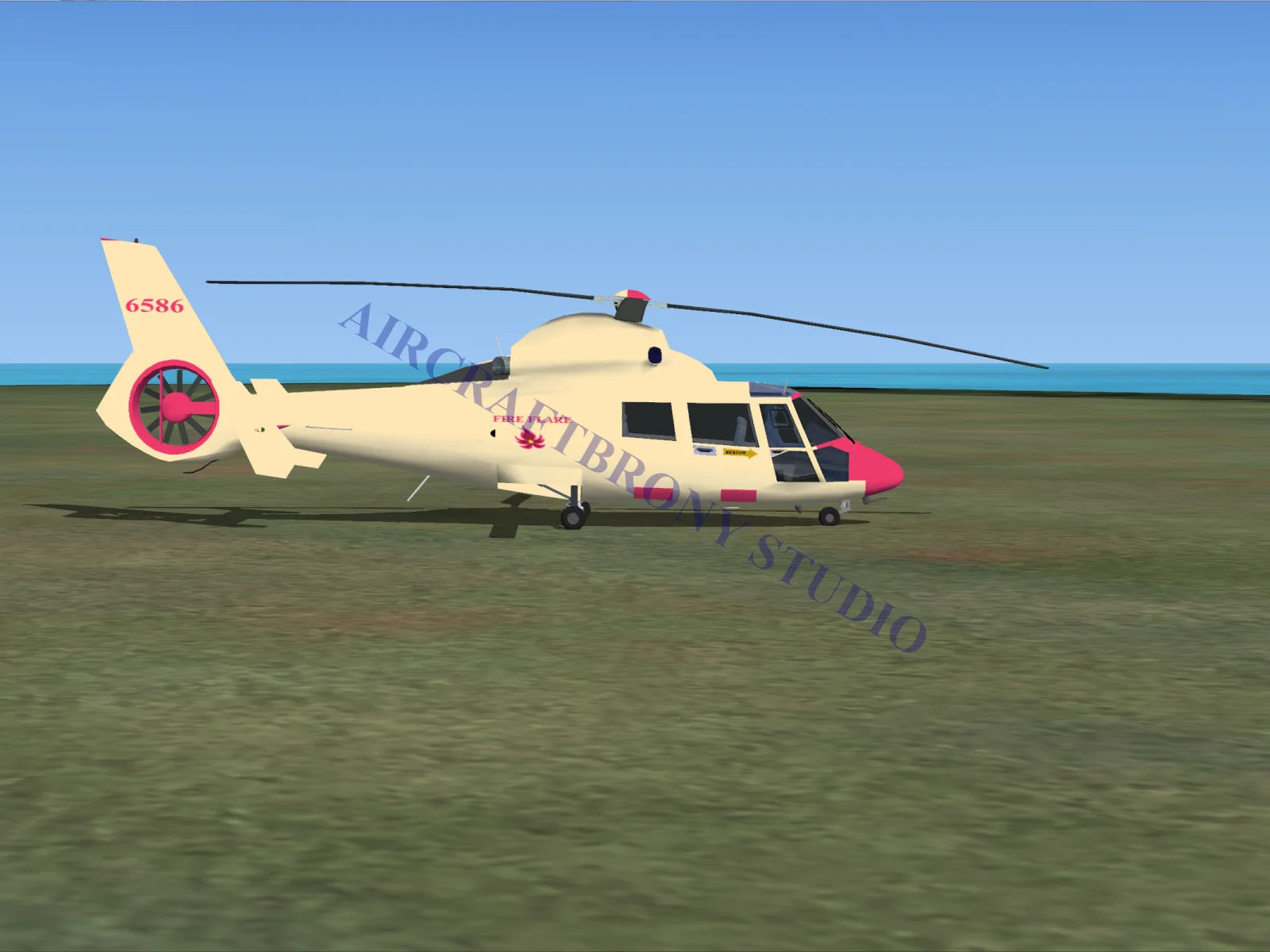 Fire Flare Aerospatiale HH65 Dolphin (Digital Image) Digital Image