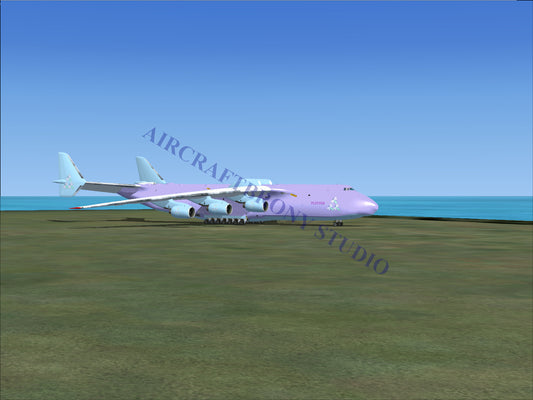 Purple boeing 747-8i passenger jet