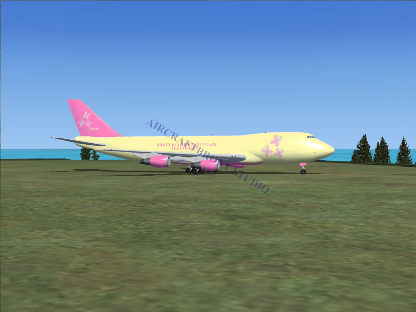 Fluttershy Boeing 747-200 (Digital Image) Digital Image