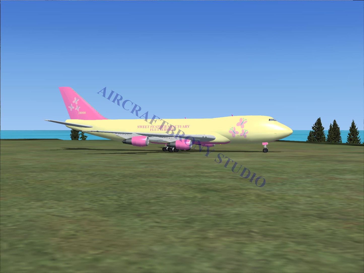 Fluttershy Boeing 747-200 (Digital Image) Digital Image