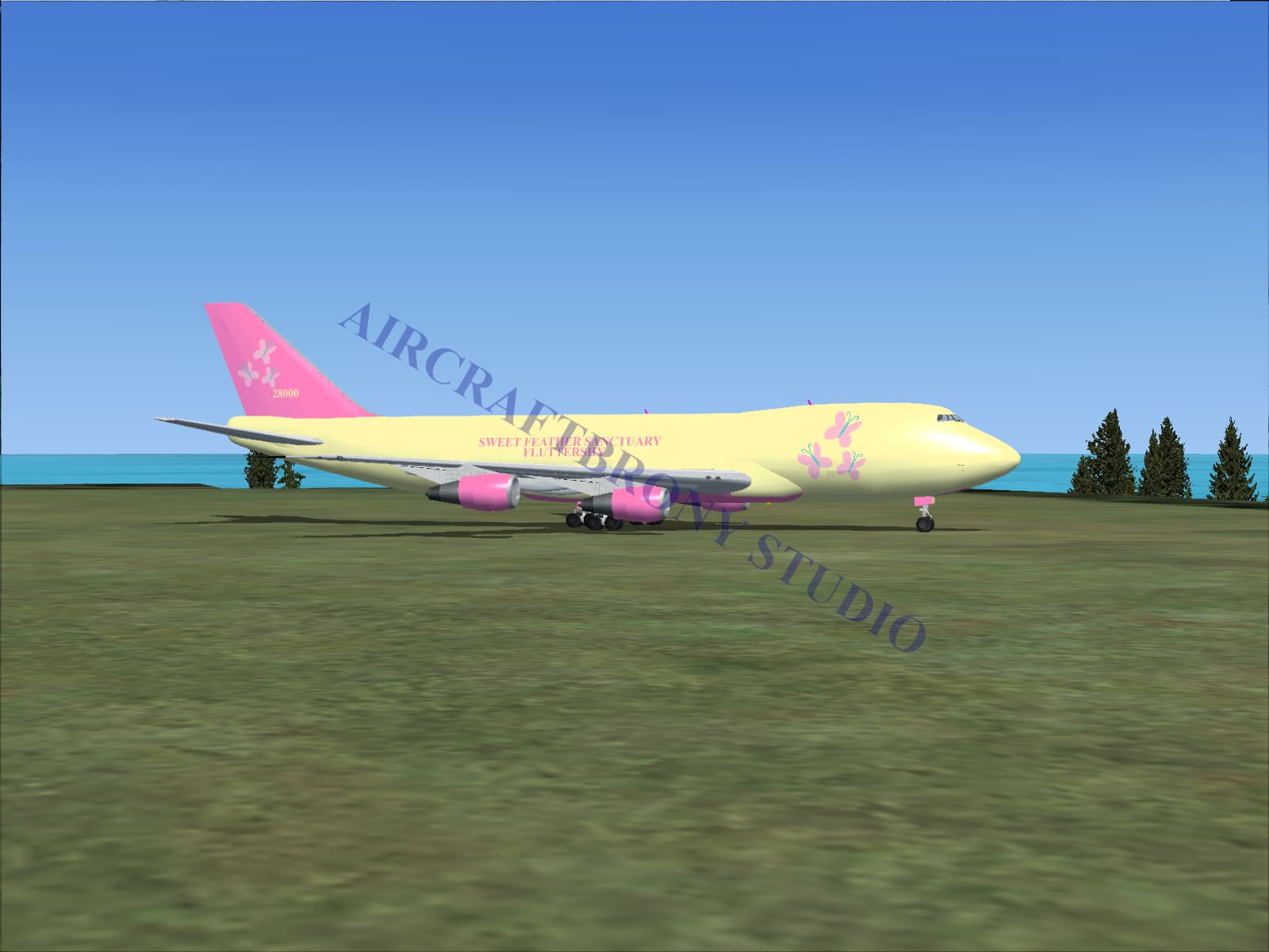 Fluttershy Boeing 747-200 (Digital Image) Digital Image