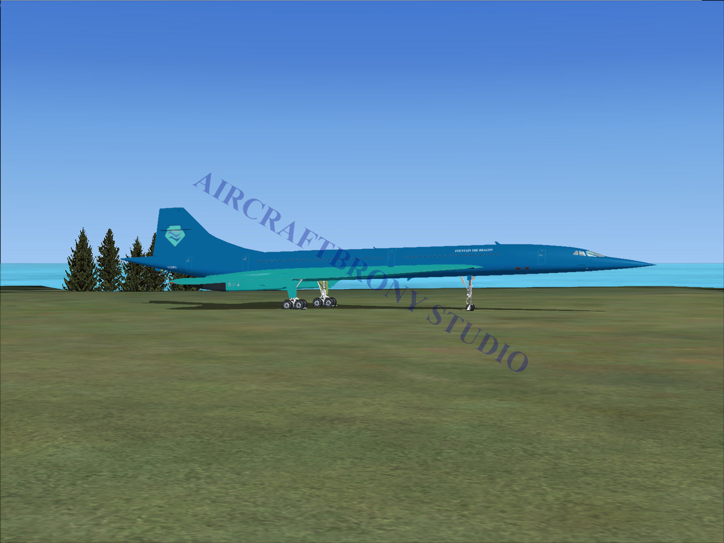 Fountain The Dragon Aerospatiale Concorde (Digital Image) Digital Image