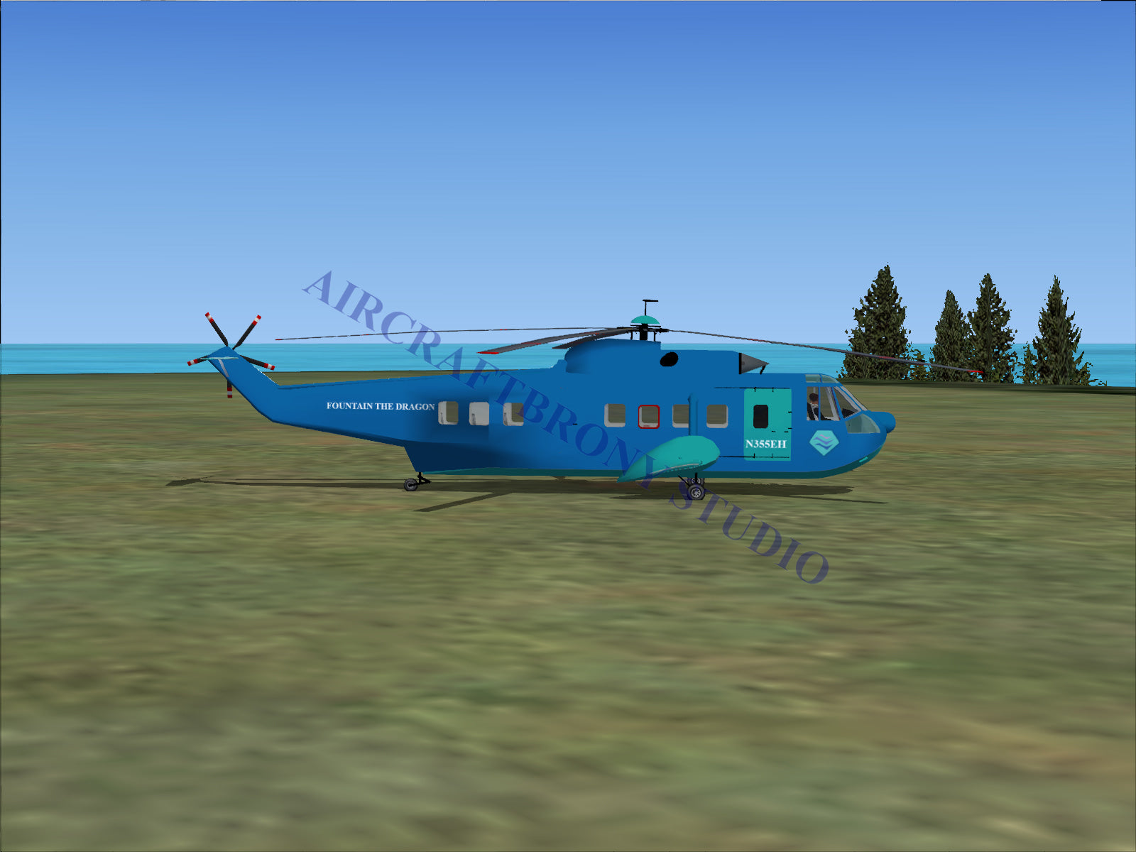 Fountain The Dragon Sikorsky S-61N (Digital Image) Digital Image