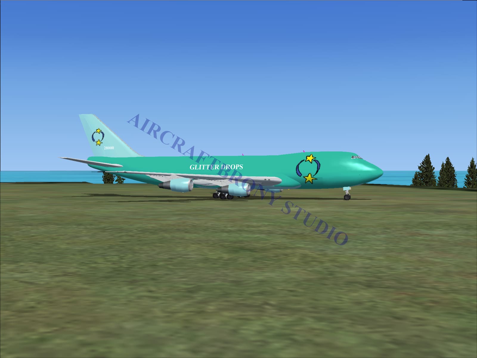 Glitter Drops Boeing 747-200 (Digital Image) Digital Image