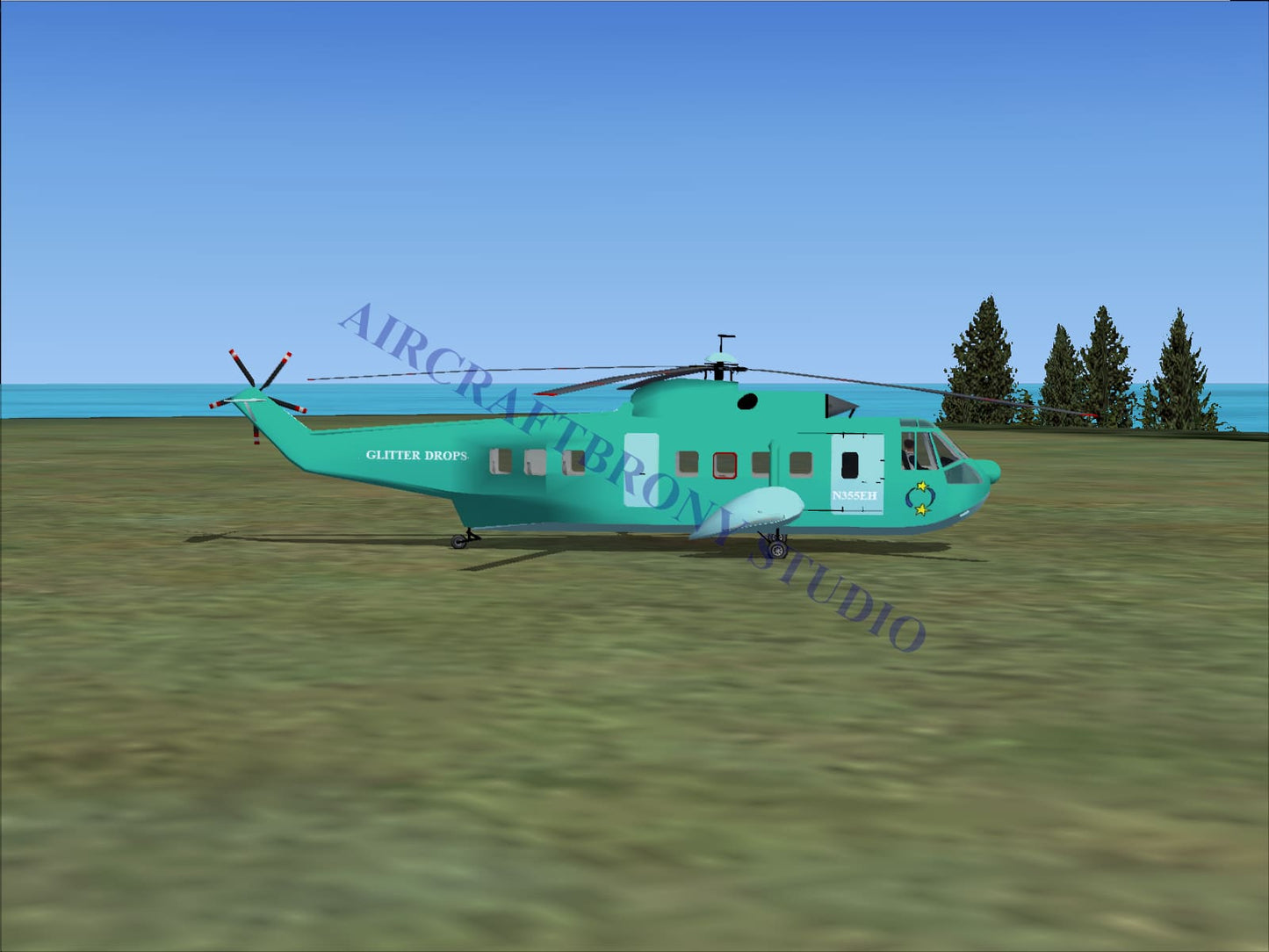 Glitter Drops Sikorsky S-61N (Digital Image) Digital Image
