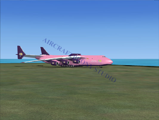 Pink boeing 747-8f cargo plane