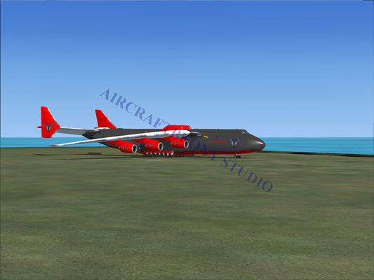 Red and black aircraft with sleek design, large wingspan.