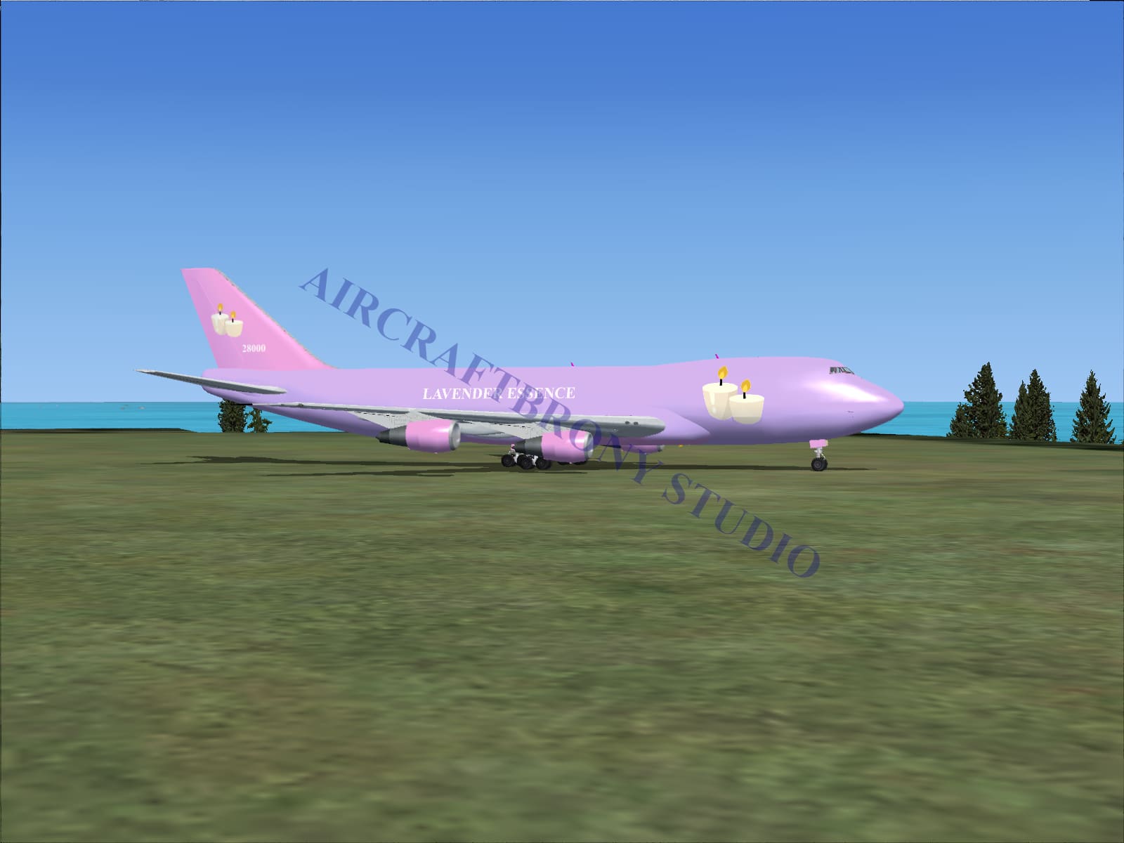 Lavender Essence Boeing 747-200 (Digital Image) Digital Image