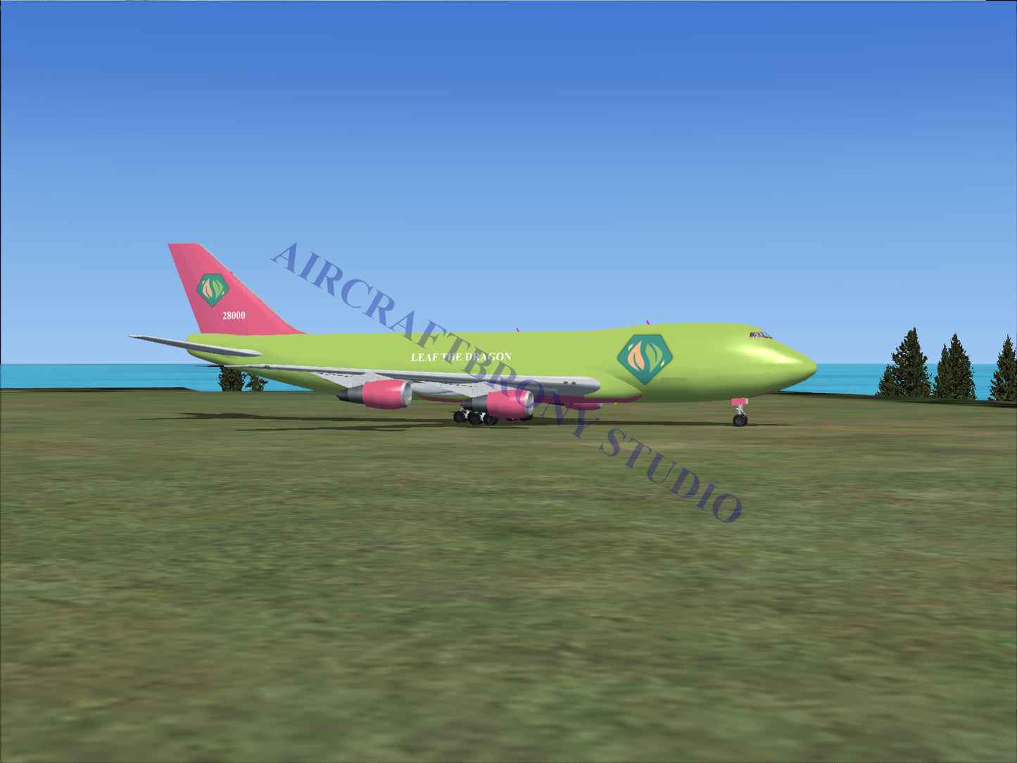 Leaf The Dragon Boeing 747-200 (Digital Image) Digital Image
