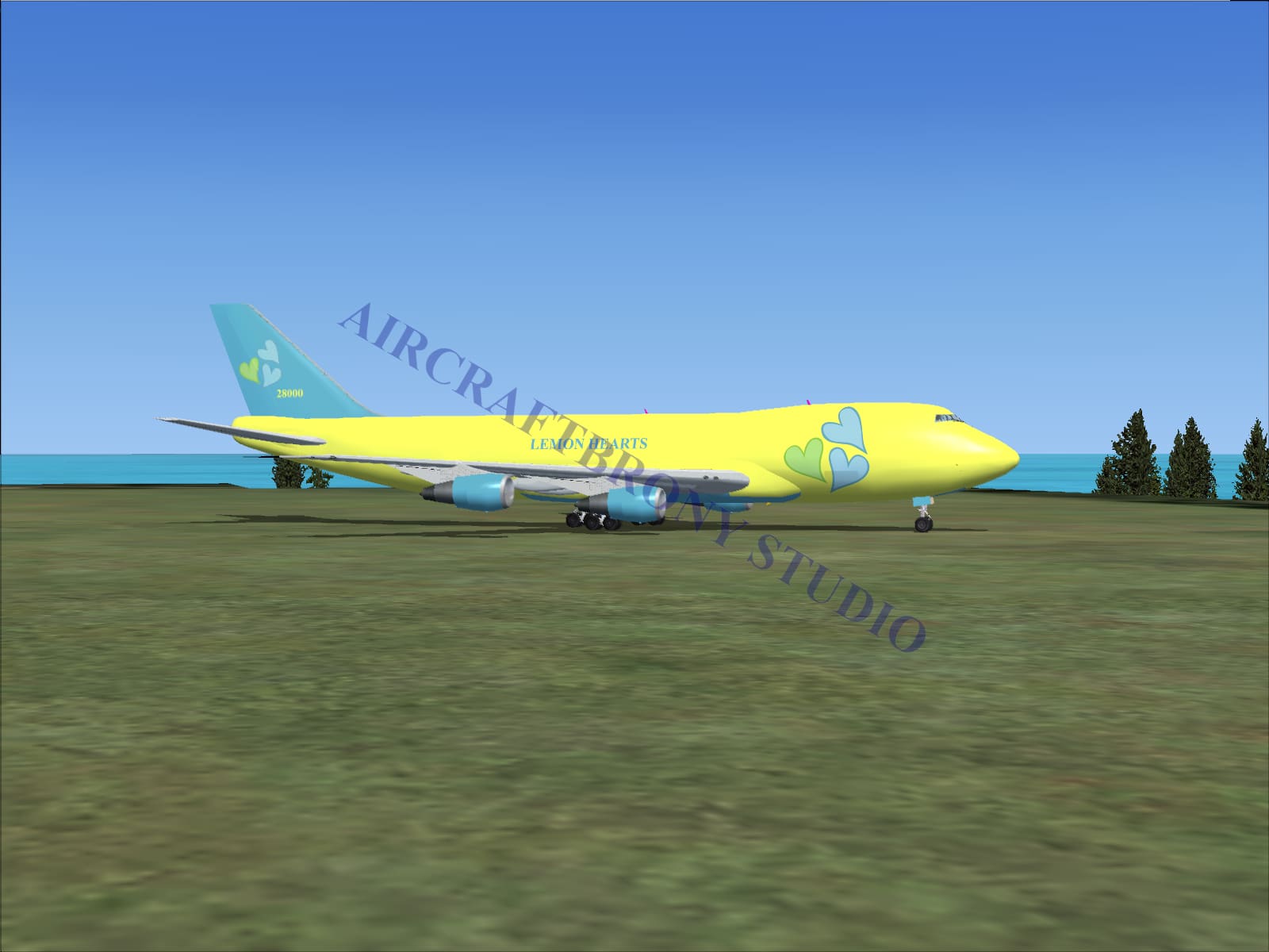 Lemon Hearts Boeing 747-200 (Digital Image) Digital Image