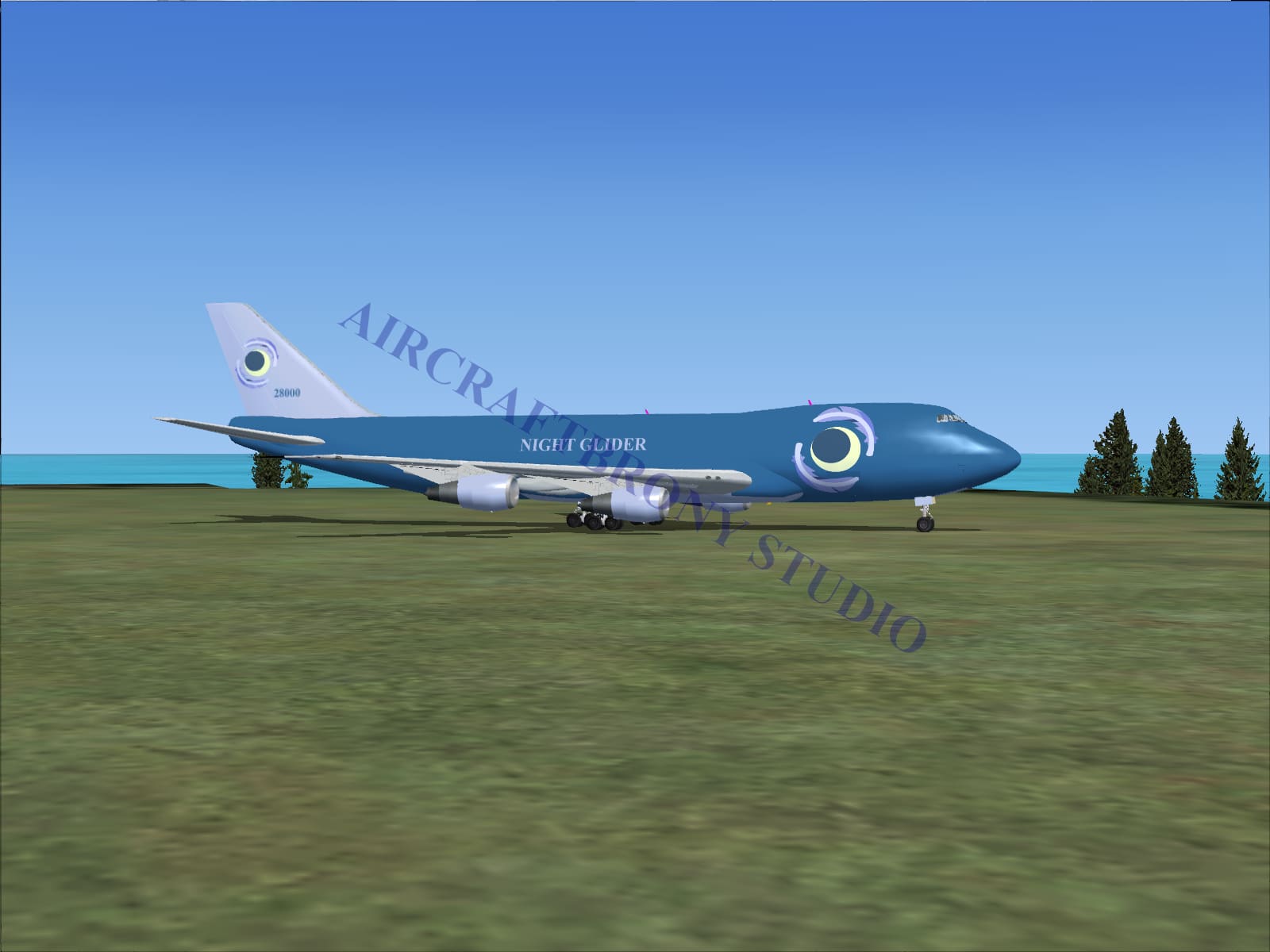 Night Glider Boeing 747-200 (Digital Image) Digital Image