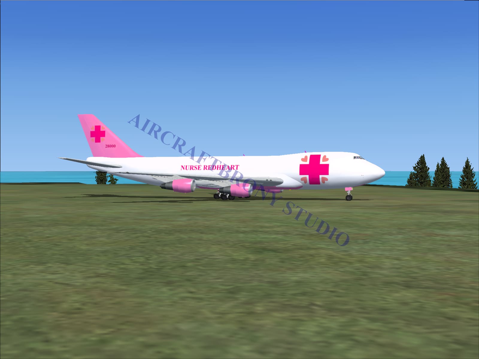 Nurse Redheart Boeing 747-200 (Digital Image) Digital Image