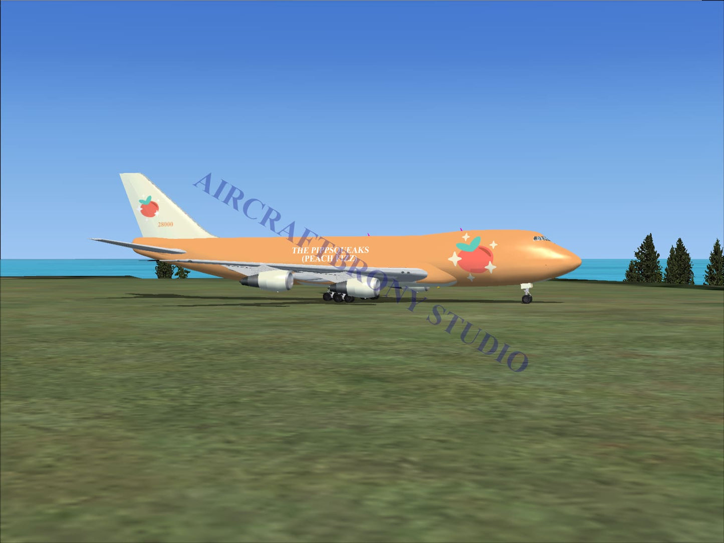 Pippsqueaks (Peach Fizz) Boeing 747-200 (Digital Image) Digital Image