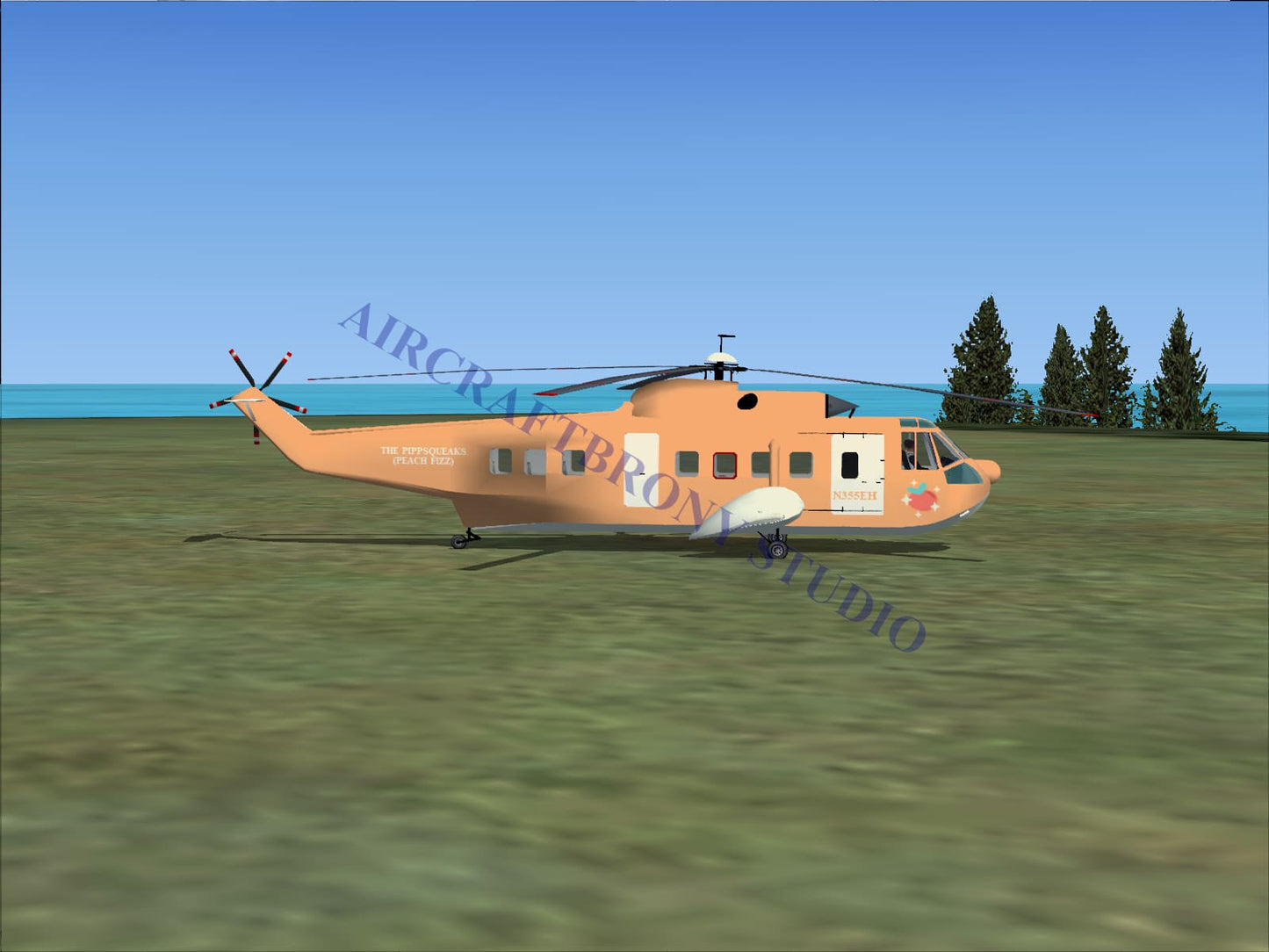 Pippsqueaks (Peach Fizz) Sikorsky S-61N (Digital Image) Digital Image
