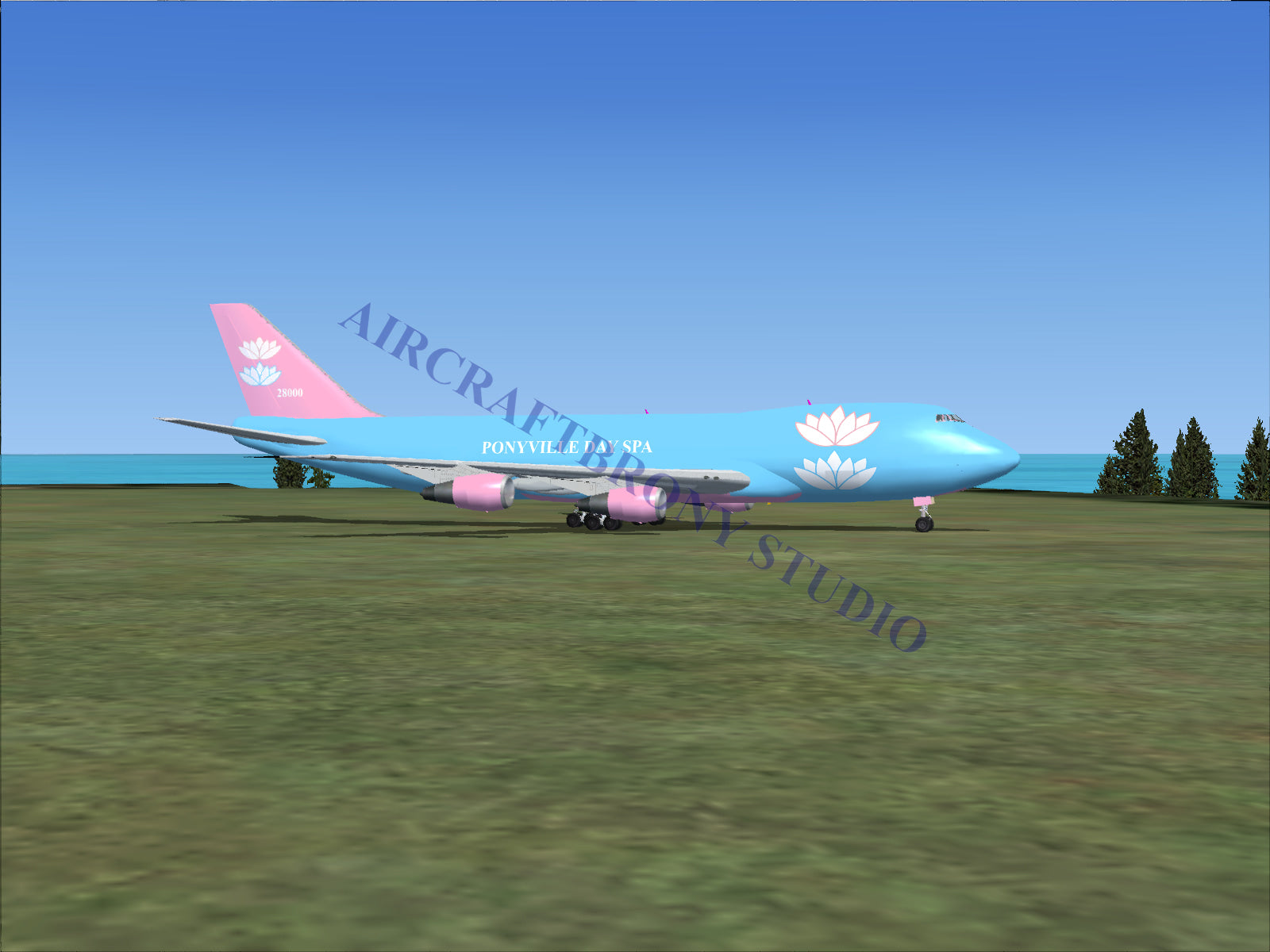 Ponyville Day Spa Boeing 747-200 (Digital Image) Digital Image