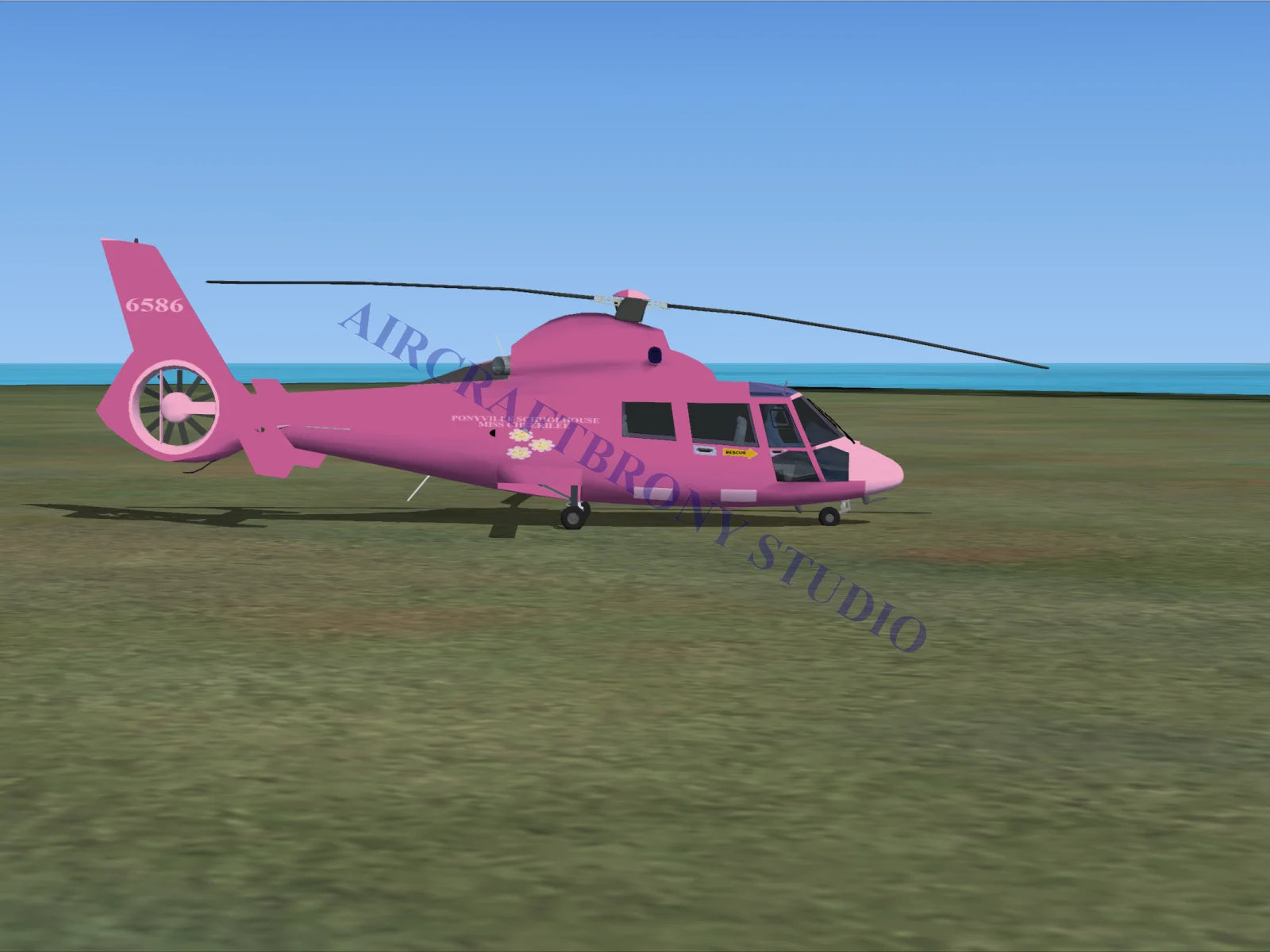 Ponyville Schoolhouse Miss Cheerilee Aerospatiale HH65 Dolphin (Digital Image) Digital Image