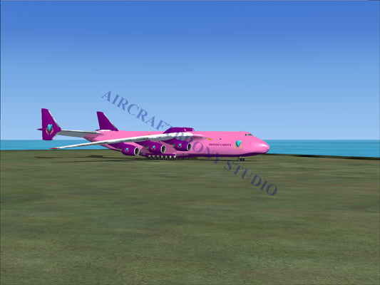 Pink cargo airplane.
