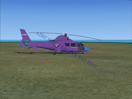 Purple sikorsky helicopter model