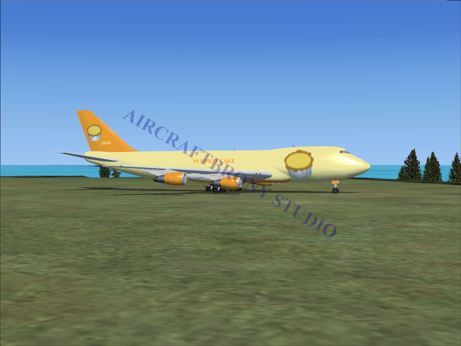 Pumpkin Cake Boeing 747-200 (Digital Image) Digital Image