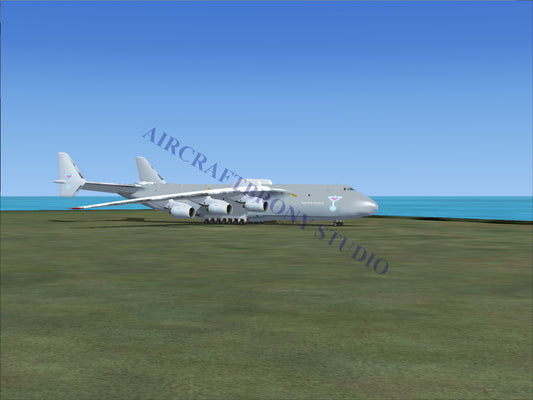 A gray cargo aircraft with six engines.