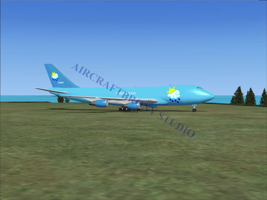 Spring Rain Boeing 747-200 (Digital Image) Digital Image