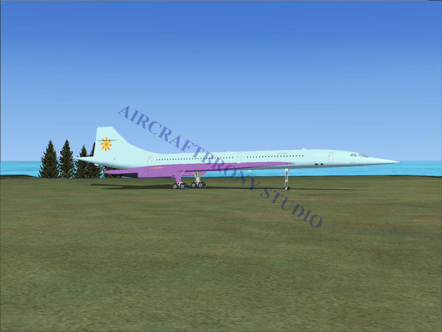 Sunny Flare Aerospatiale Concorde (Digital Image) Digital Image