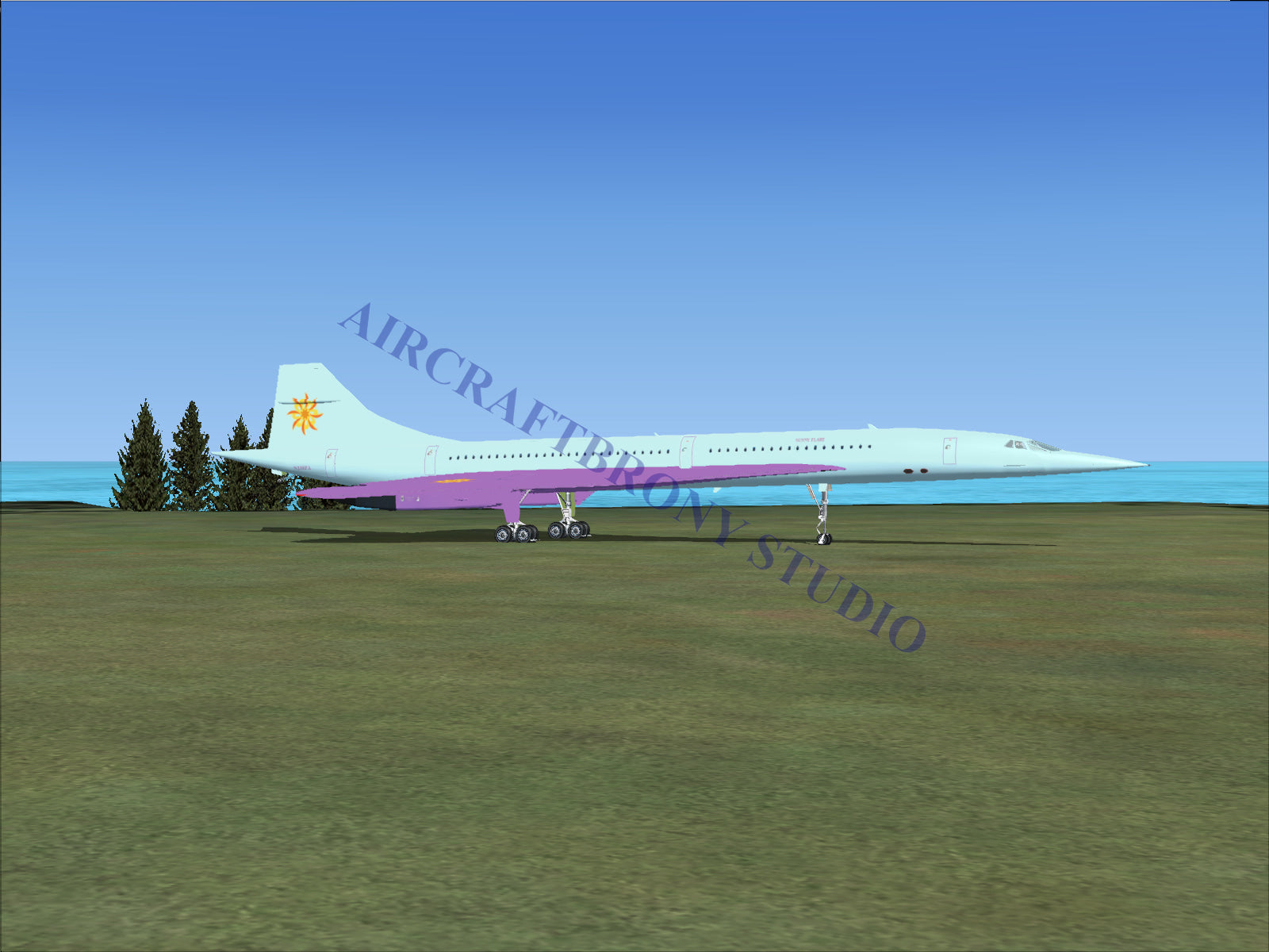 Sunny Flare Aerospatiale Concorde (Digital Image) Digital Image