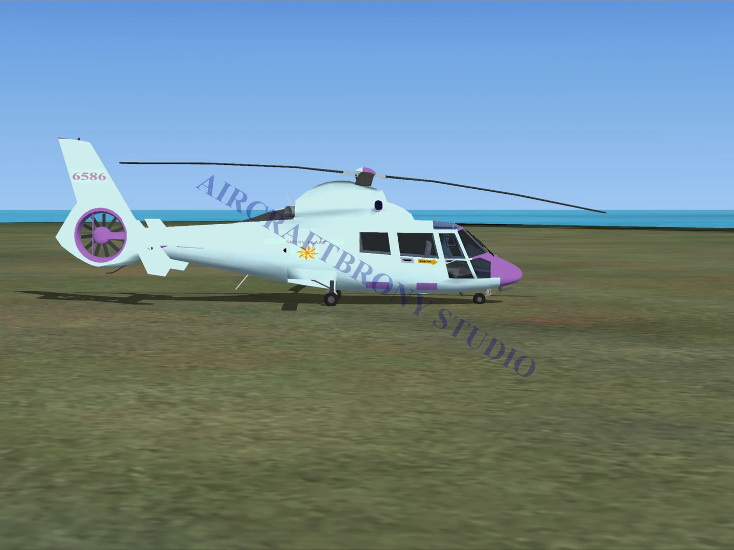 Sunny Flare Aerospatiale HH65 Dolphin (Digital Image) Digital Image