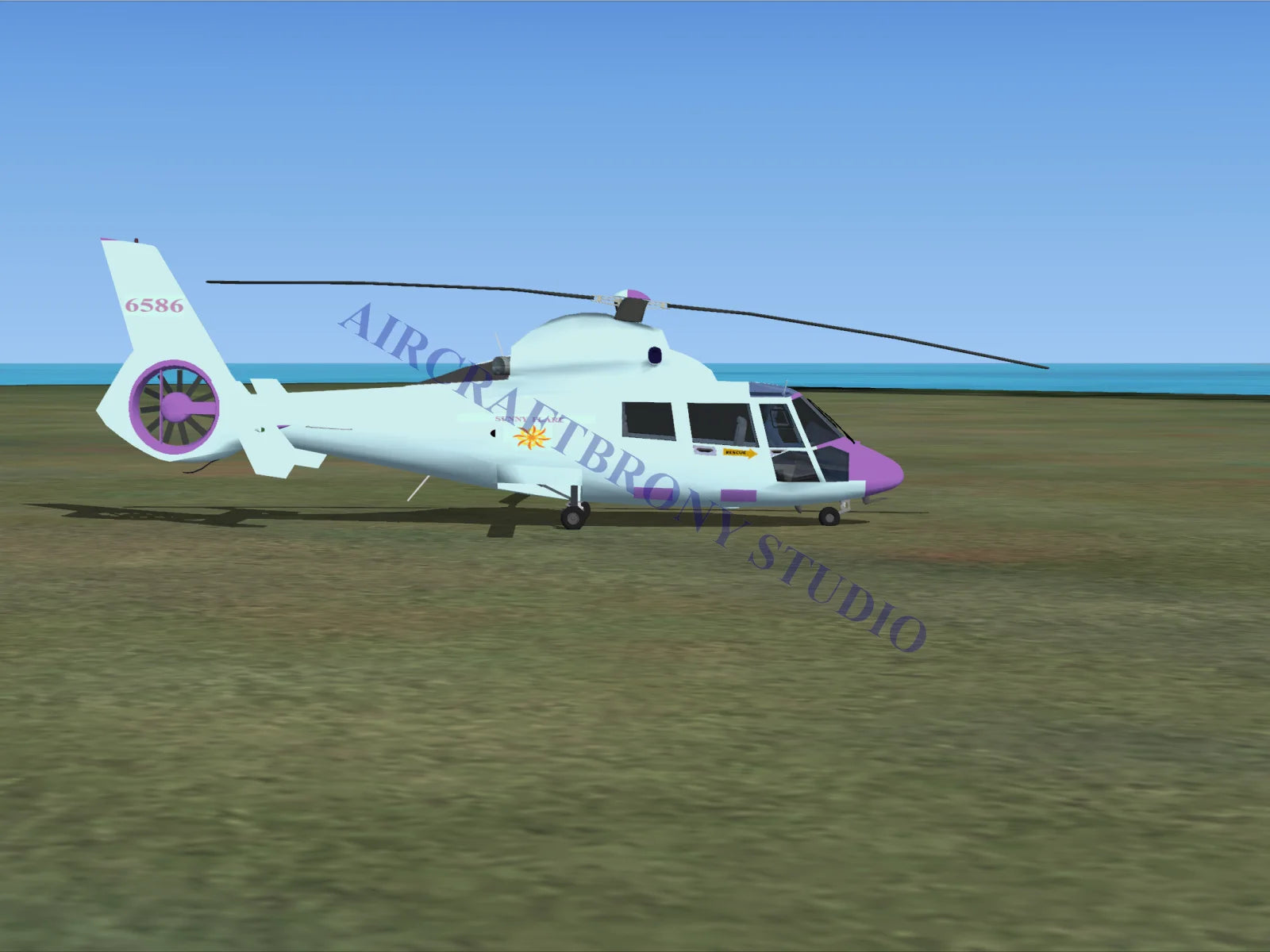 Sunny Flare Aerospatiale HH65 Dolphin (Digital Image) Digital Image